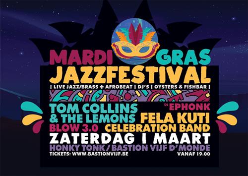 Mardi Gras Jazzfestival w/ Tom Collins, Fela Kuti CB & Blow3.0